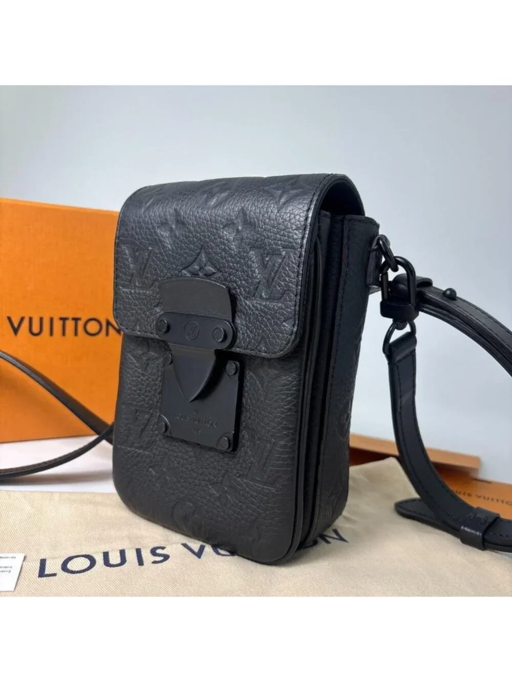 Louis Vuitton Super Monogram Taurillon S Rock Shoulder Bag Black